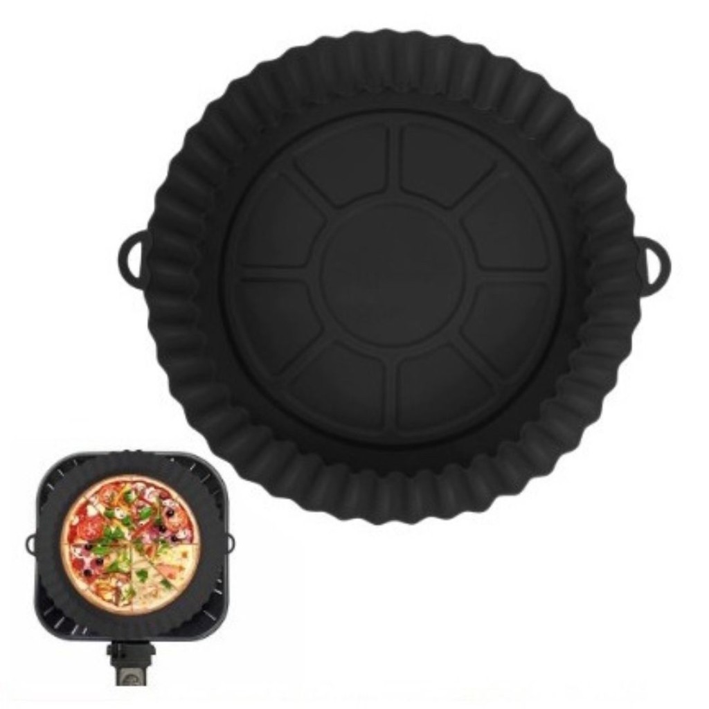 Forma de silicone Fritadeira 18cm Silicone Redonda Color - Assadeira Airfryer Forno Anti-Aderente