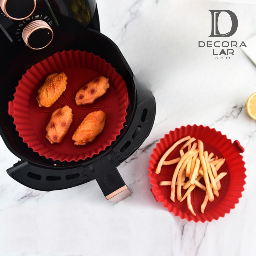 Forma Silicone Para Fritadeira Air Fryer/ Micro-ondas/ Forno Com Alça 17,5cm