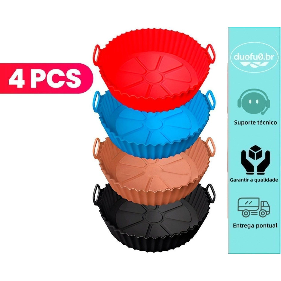 Adequado para fritadeira de ar forno de microondas fritadeira assadeira Kit de molde de Silicone-reutilizável antiaderen