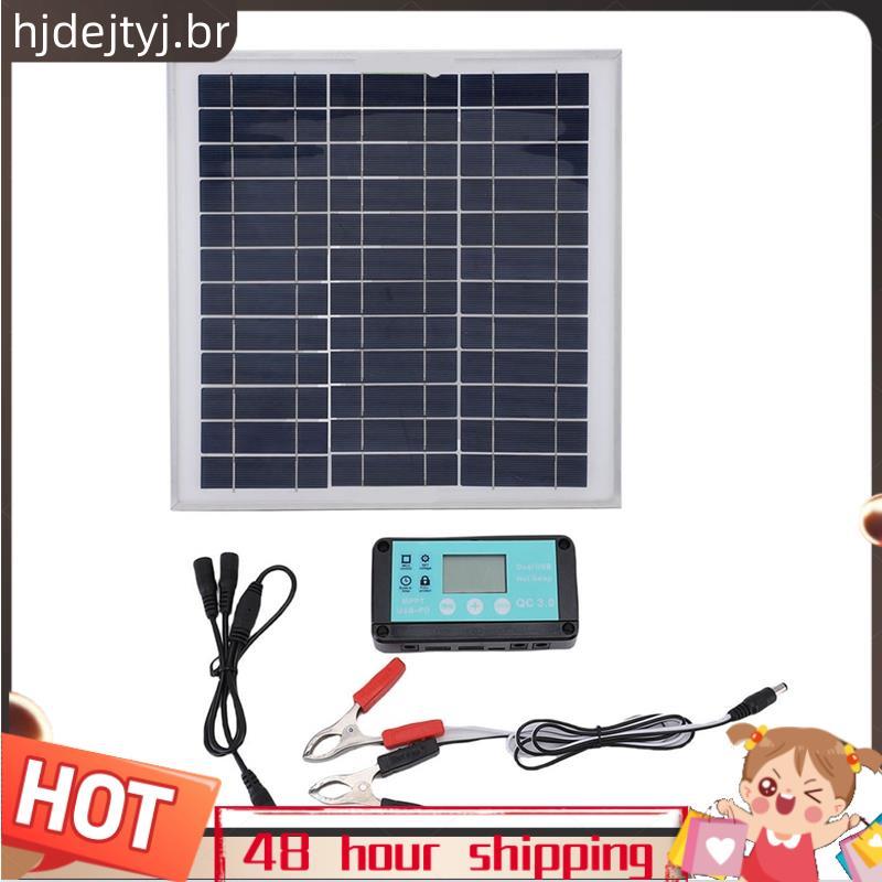 Kit De Painel Solar 100W 12V Com Controlador De Carga MPPT De Alumínio Para Sistema De Reboque De Barco De Acampamento R