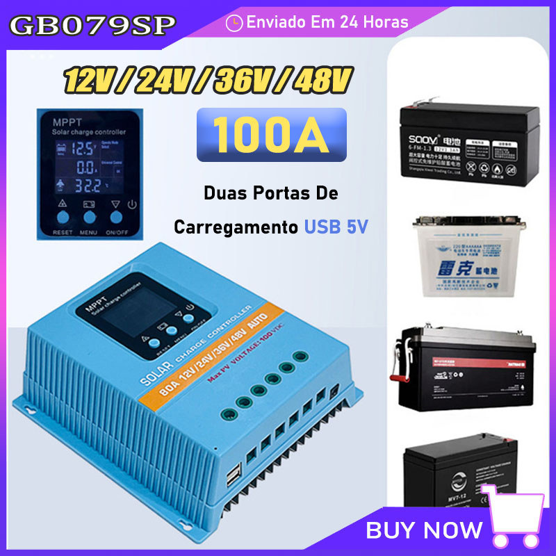 Controlador De Carga Solar 100a Mppt Regulador Painel