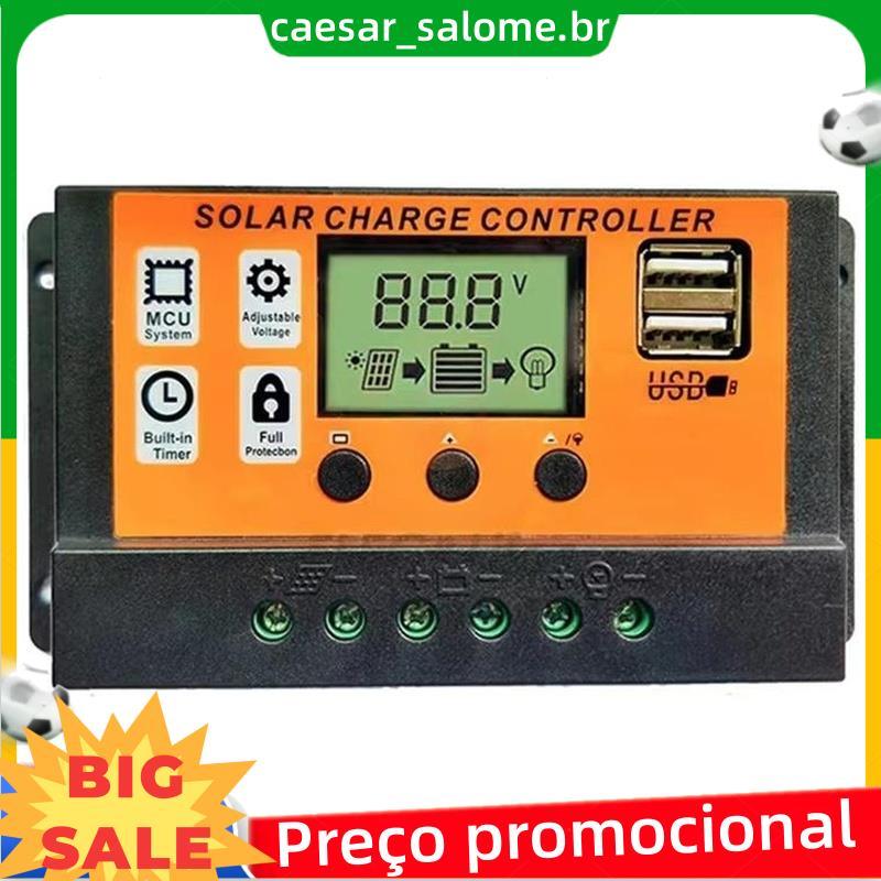 Controlador De Carga Solar 40A , Painel , 12V/24V De Exibição LCD Ajustável , Regulador De Bateria Com Porta USB