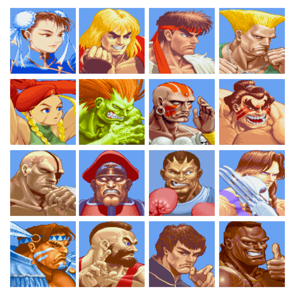 Imas Street Fighter II Decorativo Ryu Chun Li Ken Cammy Ken Pack e Unidade