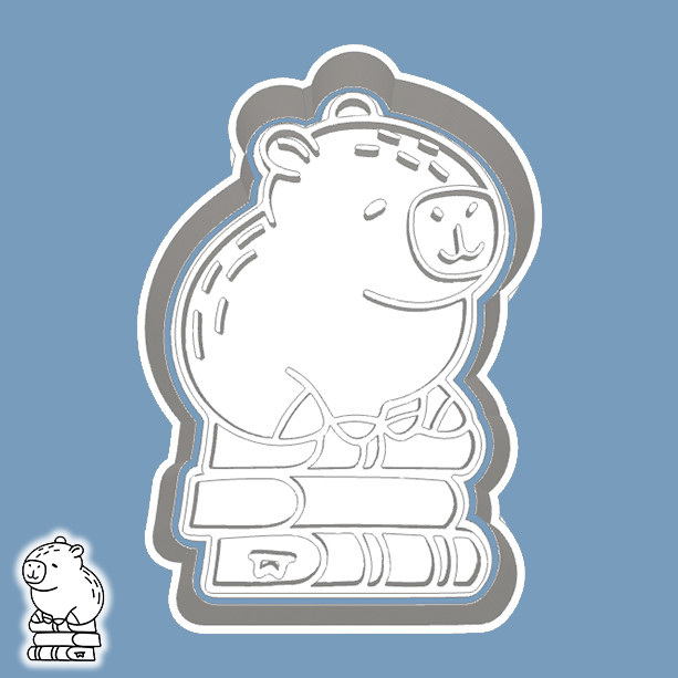 Cortador de Biscoito ANIMALS - CAPIVARA (CAPYBARA) COM LIVROS