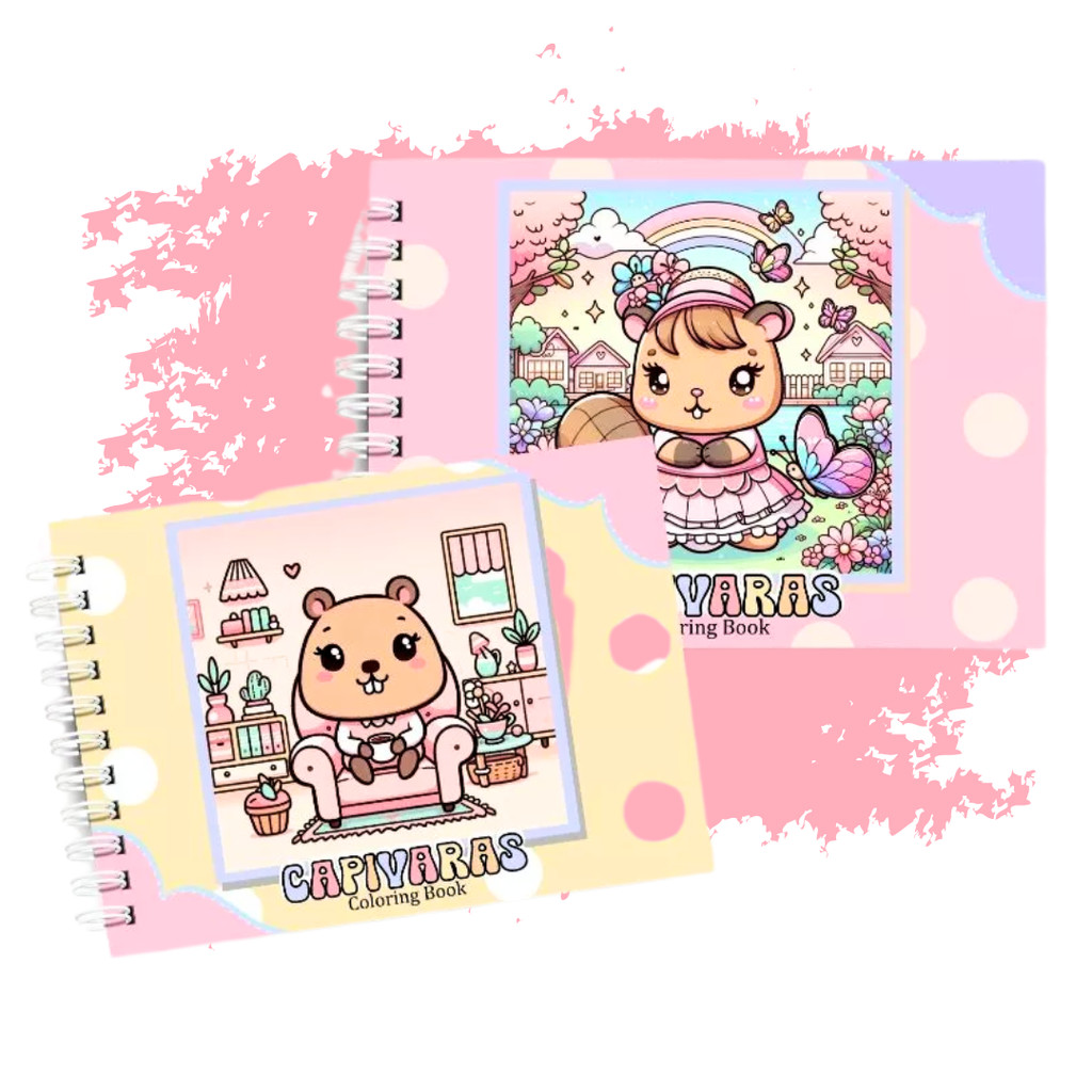 Livro De Colorir Capivara  50 Folhas 180g Capa Dura Infantil  PRONTA ENTREGA