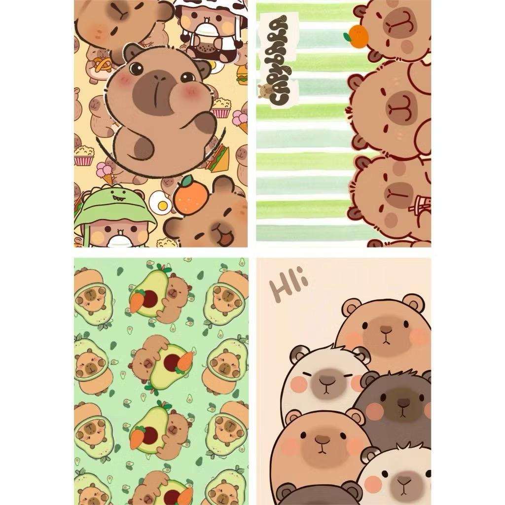 Kit 4 Capa de Caderno Capivara Fofinhas