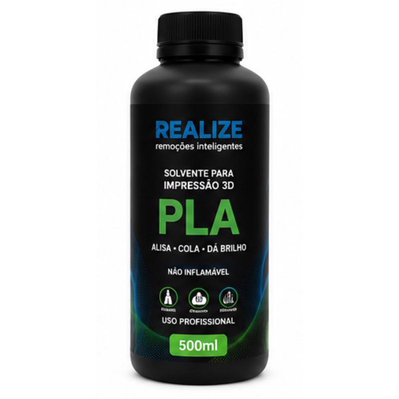 Solvente Para Acabamento, Brilho, Limpeza e colagem filamentos PLA 500ml Impressão 3D Alta Performance Profissional