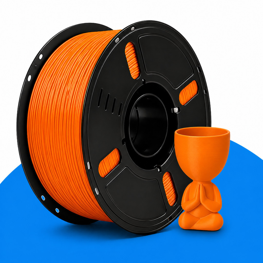 Filamento PLA Laranja 1kg 1.75mm para Impressora 3D Impressão Suave Acabamento Profissional