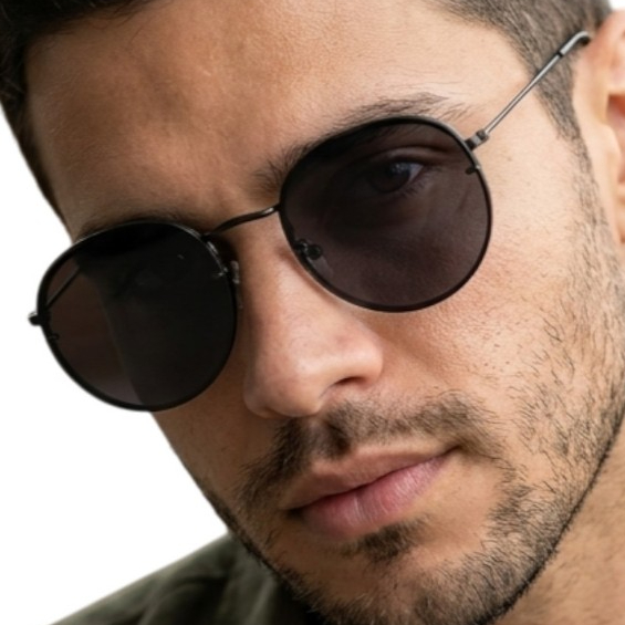 Óculos de Sol Hexagonal Unissex UV400 Lente Escura Estilo Moderno Fashion Conforto MD-15