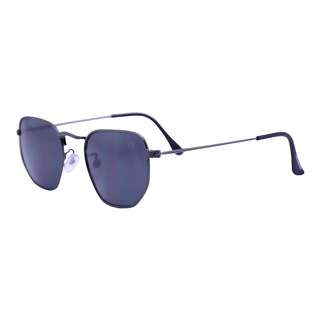 Óculos de Sol Unissex Hexagonal Metal Mackage - Preto com Lente Verde