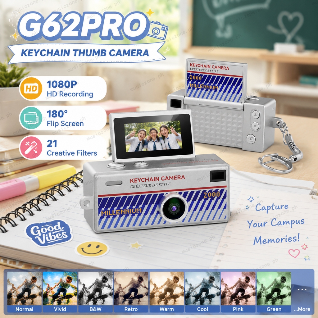 G62Pro Câmera Chaveiro Vintage 1080P HD Mini Digital Tela Flip De 180 Graus Vlog Para Viagem De Estudante