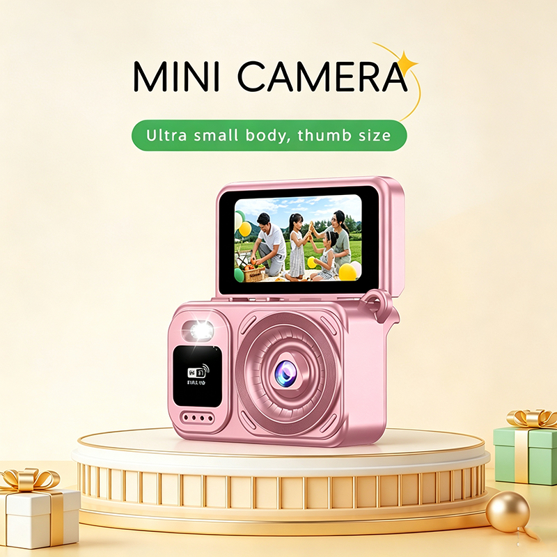 Mini Câmera Digital Portátil 180 ° Tela Flip 10X Zoom 1080P De 1.47 Polegadas Flash Embutido Transferência OTG Tipo C De
