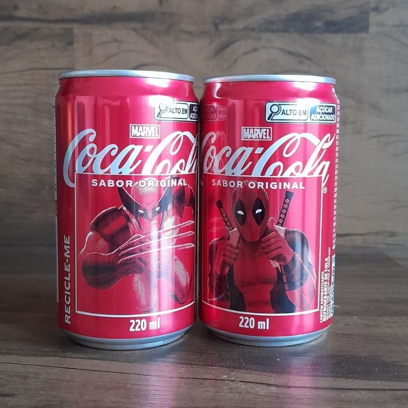 kit Latas CocaCola Marvel 220ml (wolverine/DeadPool) Lacradas