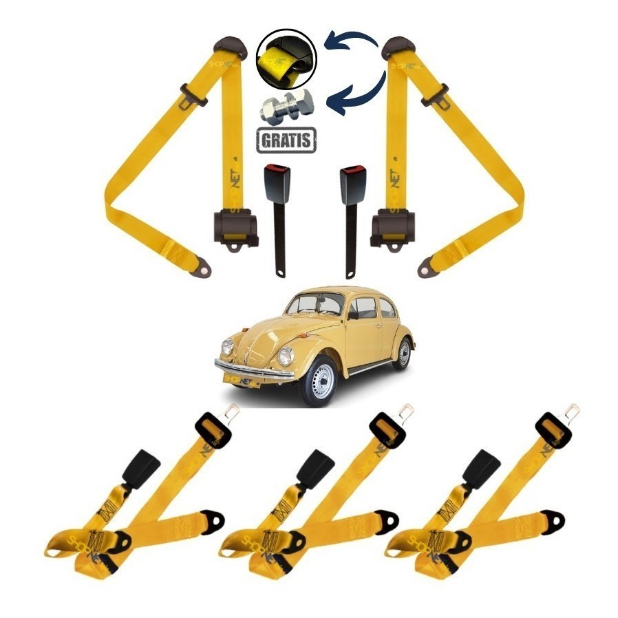 Kit Cinto  Segurança Original P/ Fusca - Bege - Ano 1976