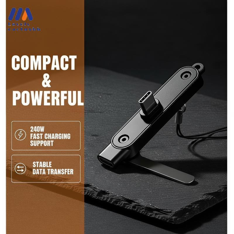 lovelycactushb Adaptador Braet USB Tipo C 240W De Carregamento Rápido 360 ° Suporte Conversor Giratório Para Videoconfer