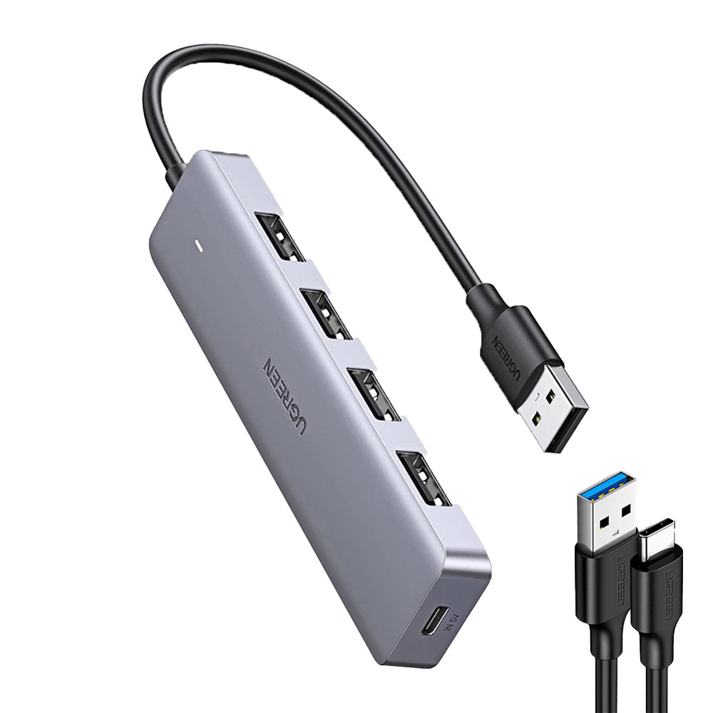 Hub Adaptador Ugreen 4 Portas Usb 3.0 Vel. 5Gbps +Cabo USB-C (K-3556-3042)