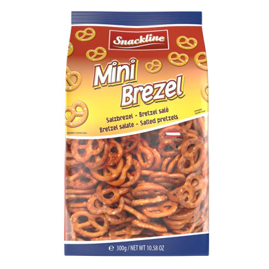 Mini Brezel Snackline Pretzels 300g Importado Original Pronta Entrega