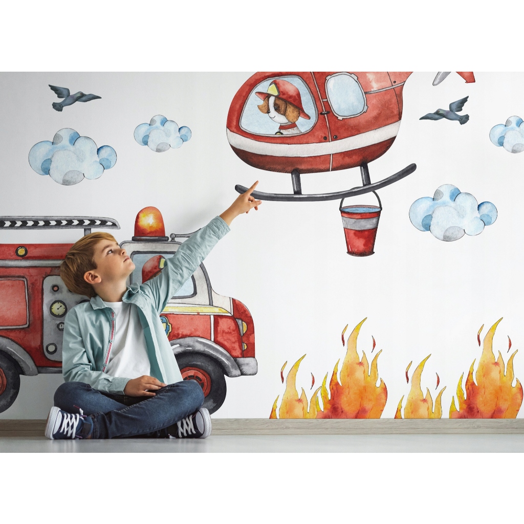Adesivo de Parede Infantil Bombeiros 🔥 | Criatividade e Diversão