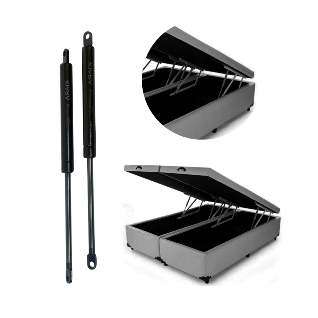 Kit Pistão a Gás 800 N para Box Baú - Preto (Compatível com a maioria das medidas de baú)