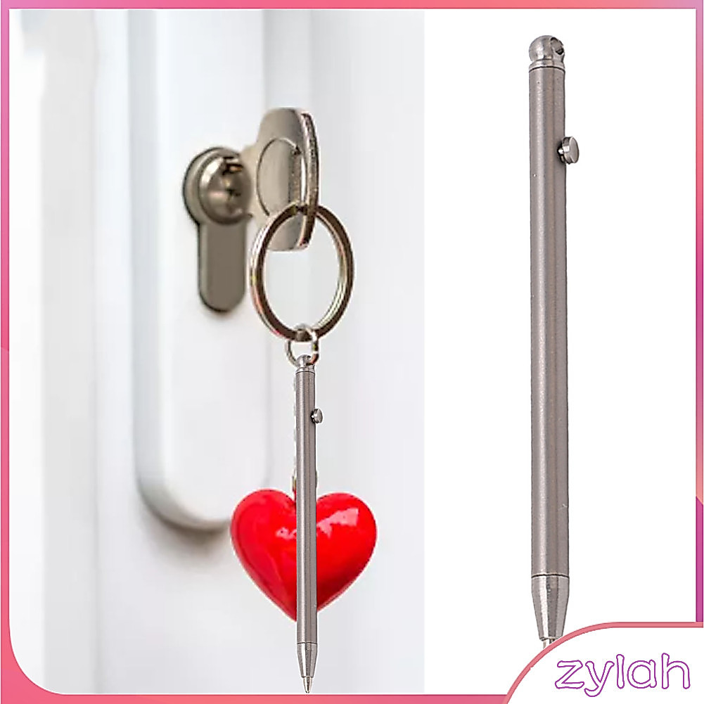 Zylah.br Drfeify Mini Caneta Chaveiro Liga de Titânio EDC Portátil com 2 Recargas para Documentos de Assinatura de