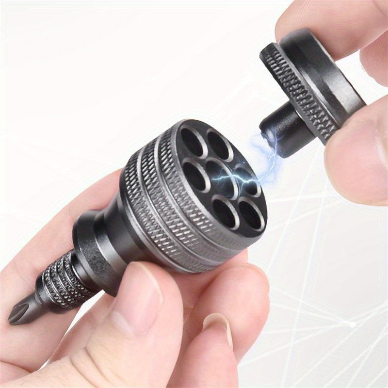 Mini Chave De Fenda Titânio 1/4 Polegada Magnética 7 Em 1 S2 Liga Aço Broca EDC Ferramentas Reparo Doméstico