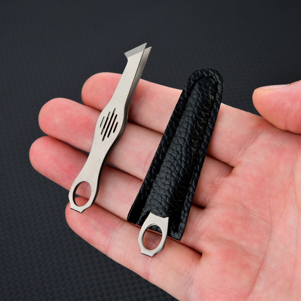 CNEDC TC4 Liga De Titânio Mini Pinça Ponta Pontuda Clipe De Sobrancelha Chaveiro Portátil Ferramenta De Bolso EDC Ao Ar
