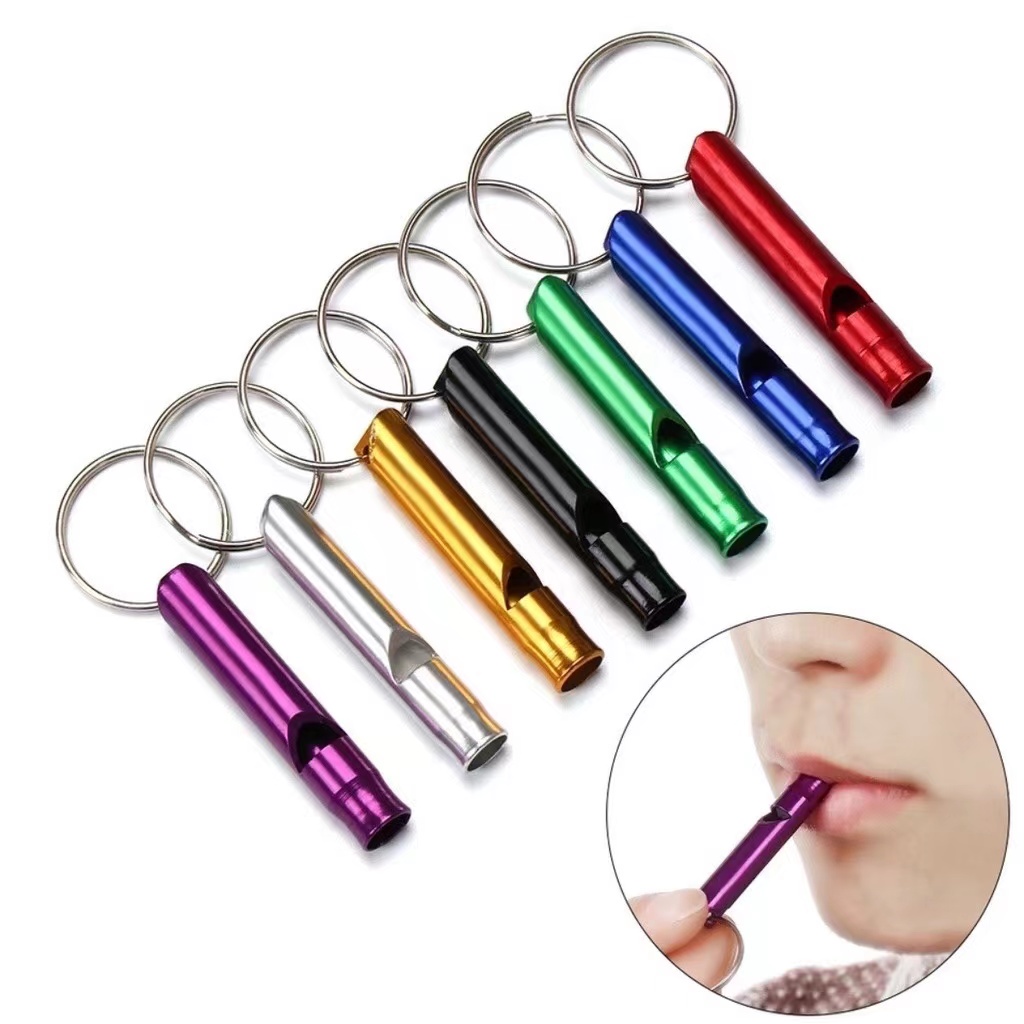 3pcsApito De Sobrevivência / Kit De Emergência / Acampamento / Compasso / Fogo / Ferramenta Para Ambientes Externos/(Liga De Alumínio Tamanho Pequeno Edc Apito De Sobrevivência Emergência Esporte Ao Ar Livre) (Mini Chaveiro Apitos)
