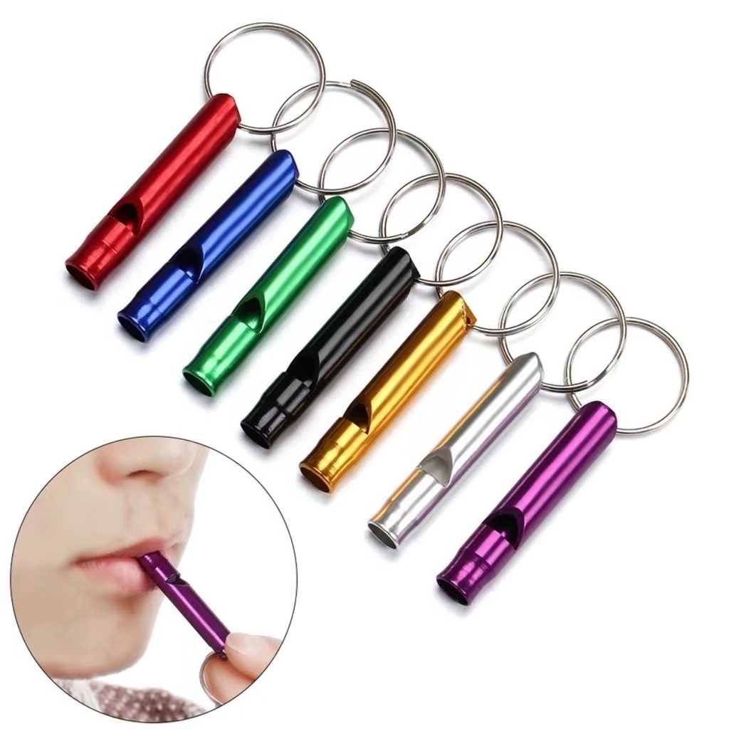 / 3pcsApito De Sobrevivência Kit De Emergência / Acampamento / Compasso / Fogo / Ferramenta Para Ambientes Externos/(Liga De Alumínio Tamanho Pequeno Edc Apito De Sobrevivência Emergência Esporte Ao Ar Livre) (Mini Chaveiro Apitos)