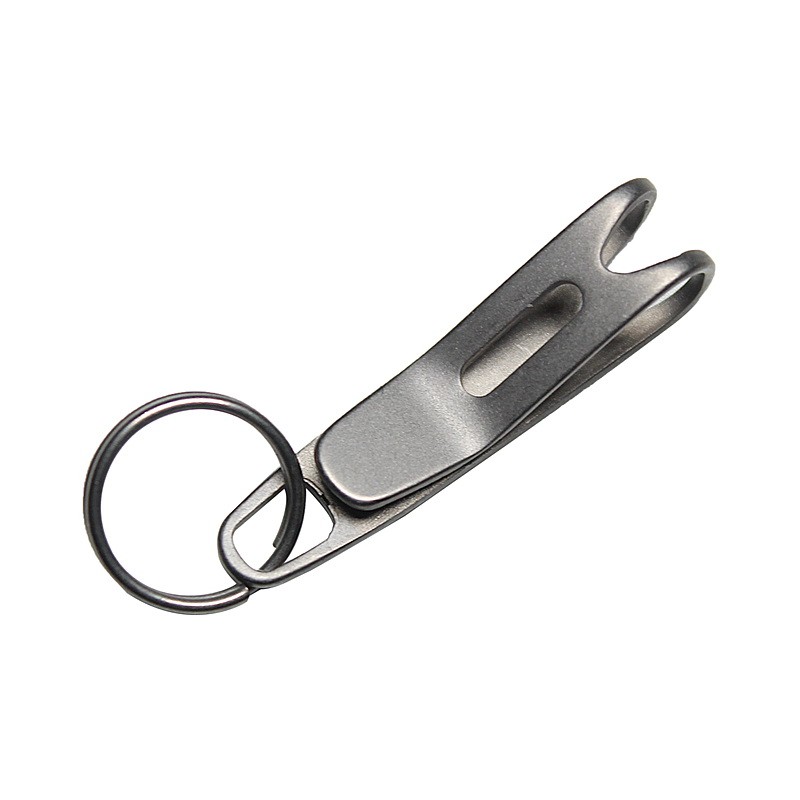 T liga de titânio fivela clipe Mini bolso Anti-perdido clipe pingente de aço inoxidável extrator de zíper EDC Gadget por