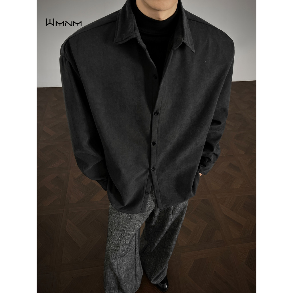 Camisa Retro japonesa masculina manga longa 2026 novo estilo outono High-End Wear em camadas camisa interna jaqueta Casu