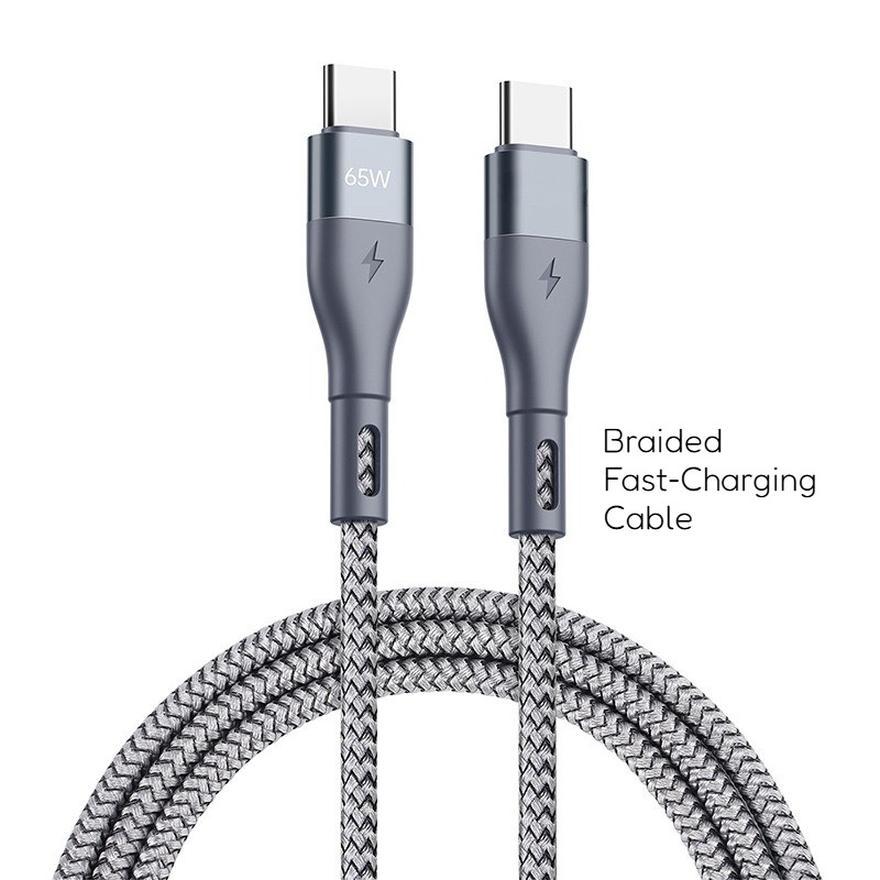 Cabo de carregamento rápido trançado de 65W tipo-c para tipo-c 1m/2m adequado para iPhone 16/17 série completa Tablet No