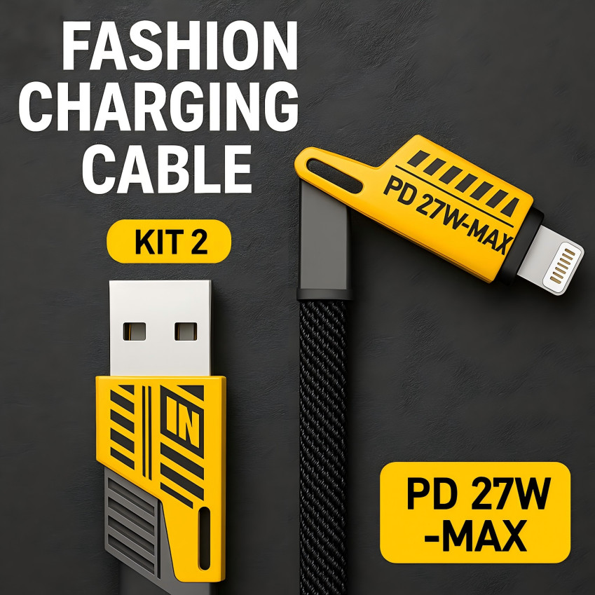 Kit 2 Unidade Cabo Usb 4 Em1 65w Rápido Para iPhone Tipo C
