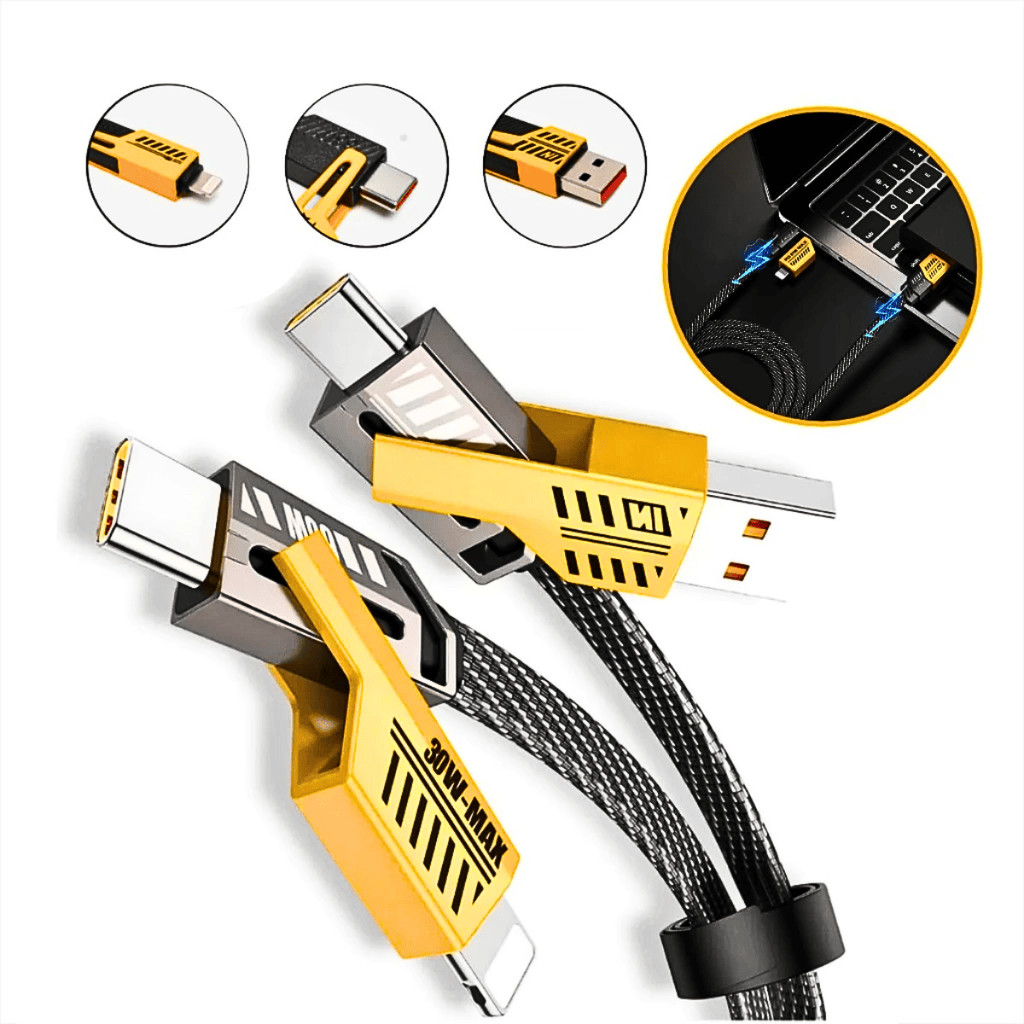 Cabo USB 4 em 1 Tipo C  65w Carregador Turbo iPhone 1m