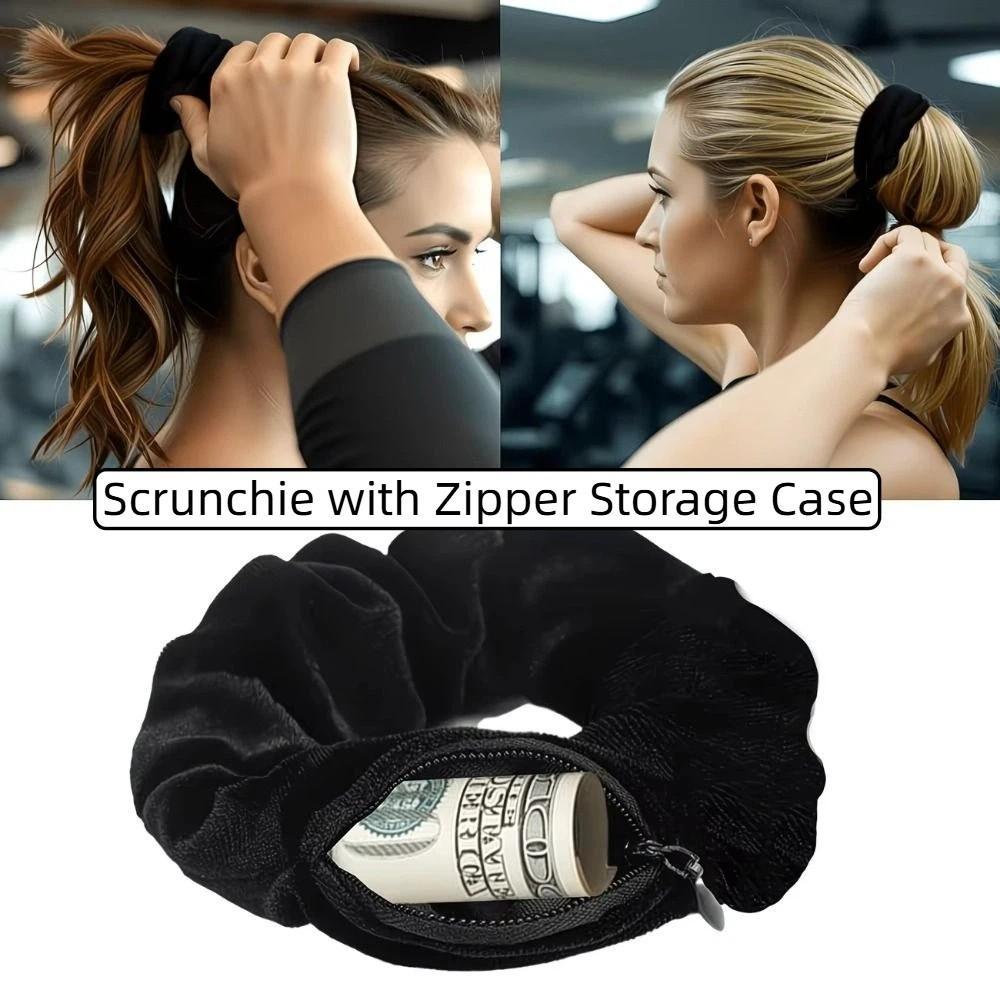 Corda De Cabelo Básica , Elástico De Fechamento Oculto Secreto De Visão Segura Com Estojo De Armazenamento Zíper ,  Vel