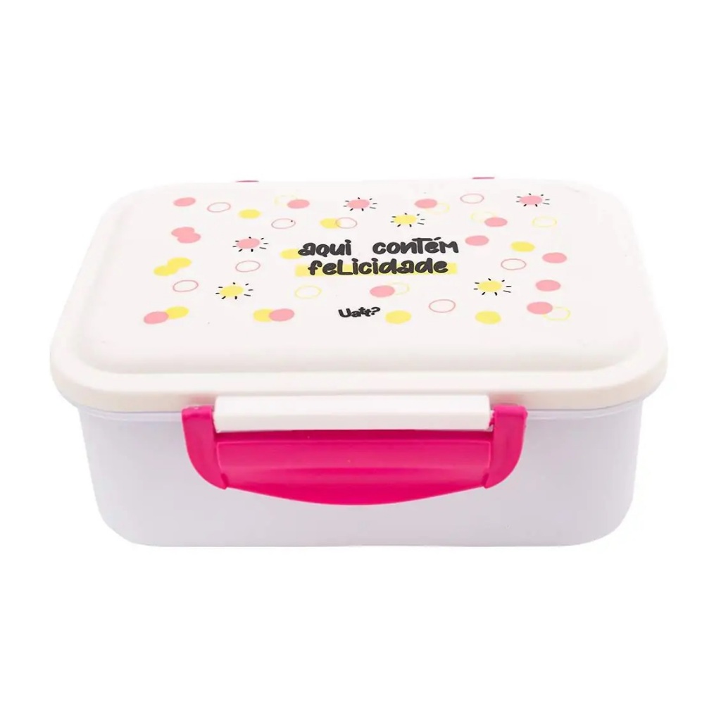 MARMITA SQUARE FRASES CORES E AMORES UATT? FITNESS 1,3 L BPA FREE