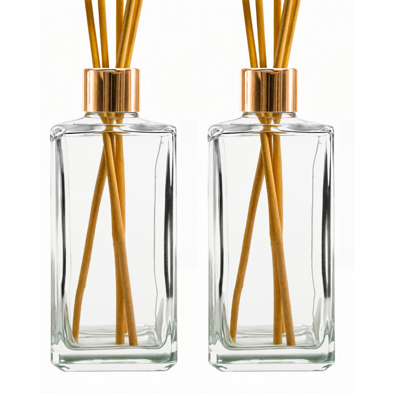 10 Frascos de Vidro para Aromatizador Difusor Aromatizante Tampa Luxo 250ml com Varetas Square