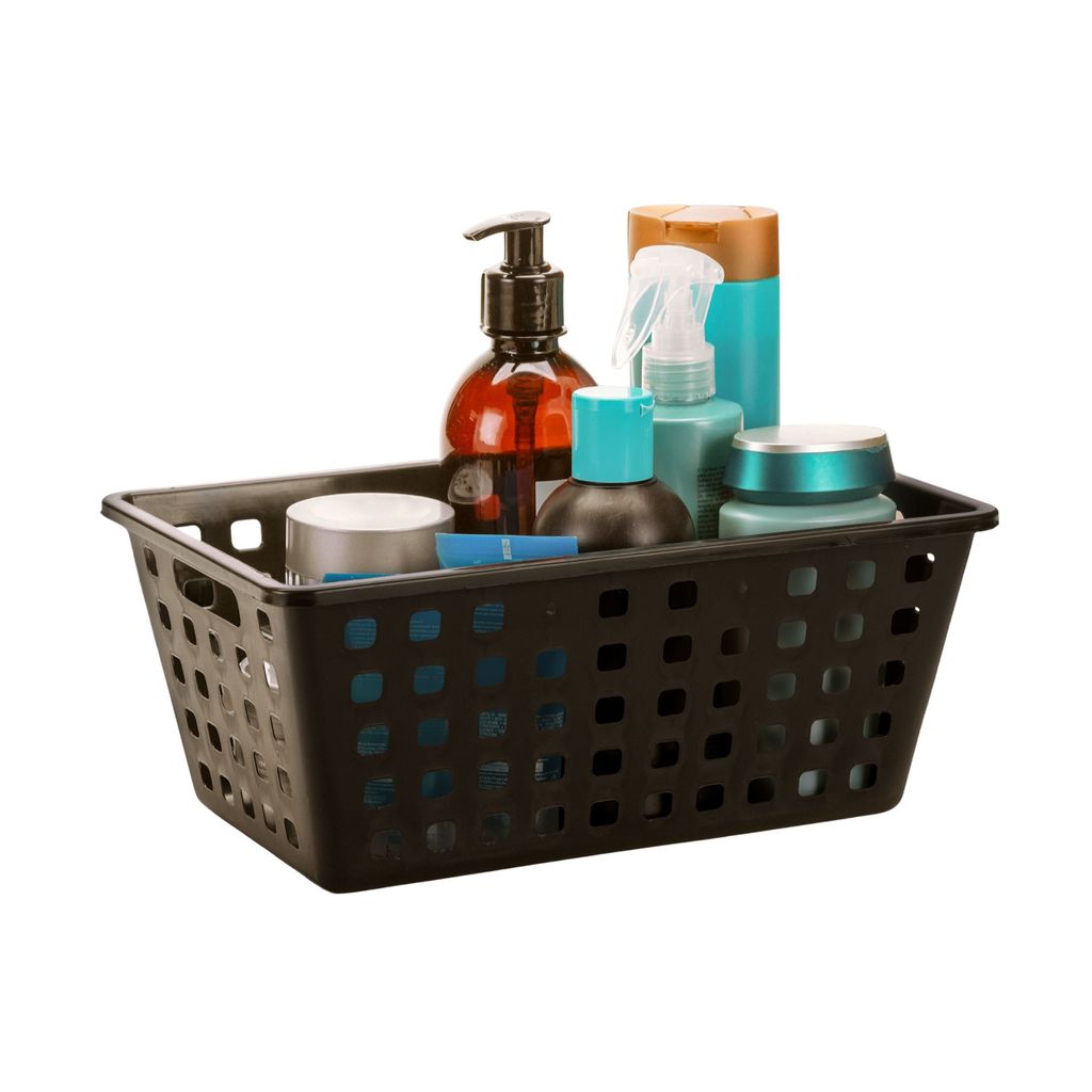 Cesto Plástico Organizador Square Preto 4,2 L Prático e Durável