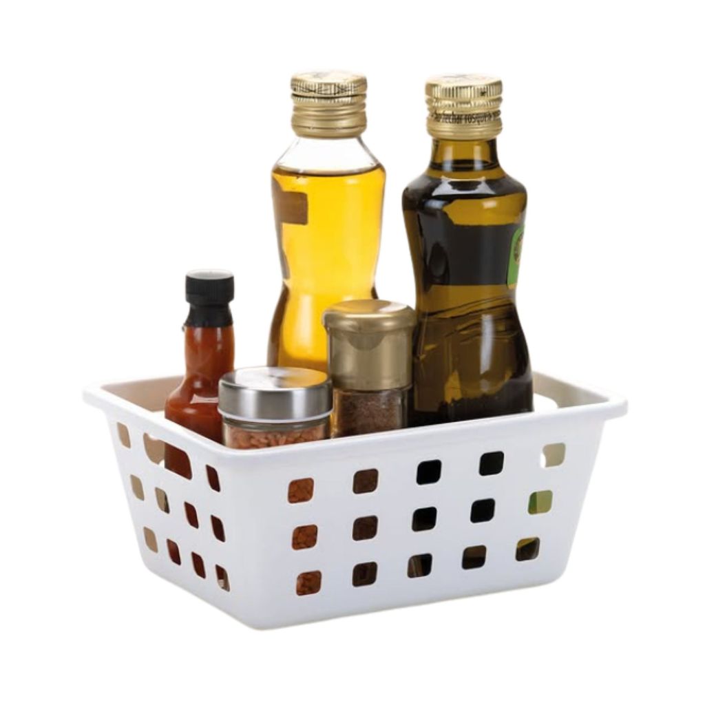 Cesto Organizador Square 1,3 L Branco Plástico Ideal para Gavetas e Prateleiras