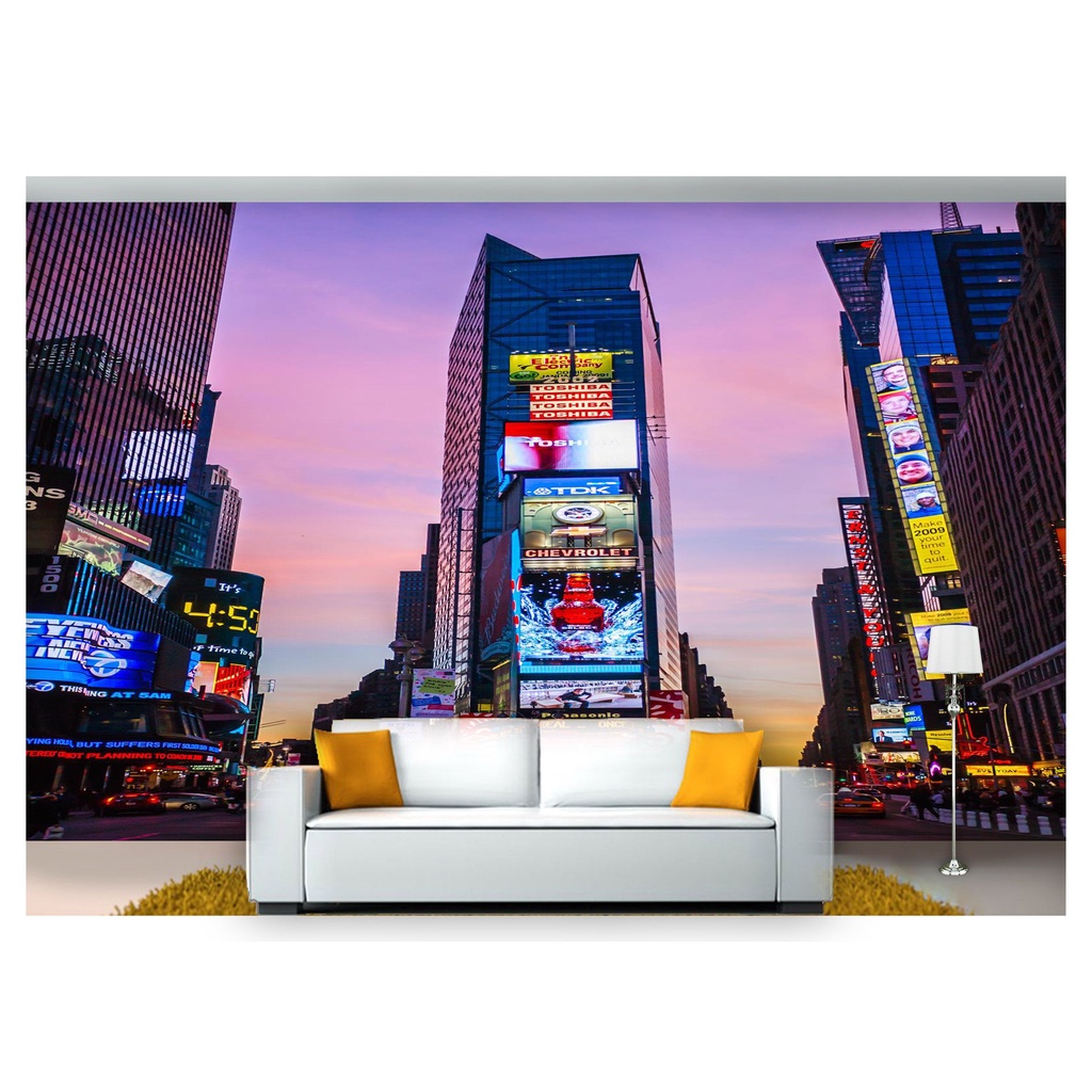 papel de parede Cidade Time square Ny taxi 3D 7,5m² NCD191