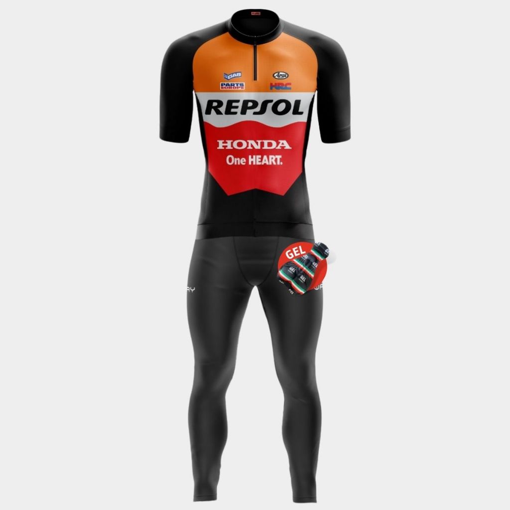 Conjunto Ciclismo Masculino Pedalar Camisa Pro Zíper Parcial Bike Acolchoado Calça Forro Gel