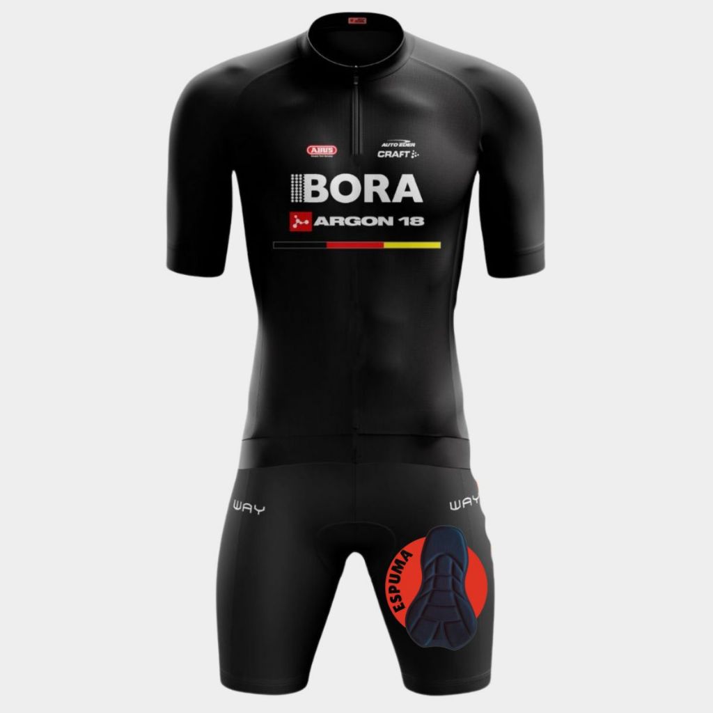 Conjunto Ciclismo Masculino Kit Camiseta Ziper Parcial Short Forro Espuma Roupa Pro Uv Bike MTB
