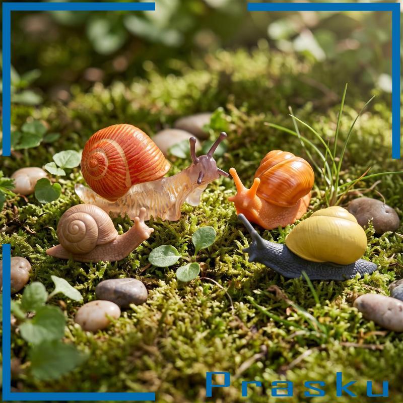 [Prasku] Modelo De Caracol Realista De 2 A 6 Pacotes Para Decoração De Jardim E Brincadeiras Educacionais PL127-3760