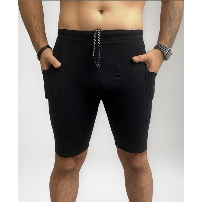 Bermuda De Compressão Masculina Com Bolso Corrida