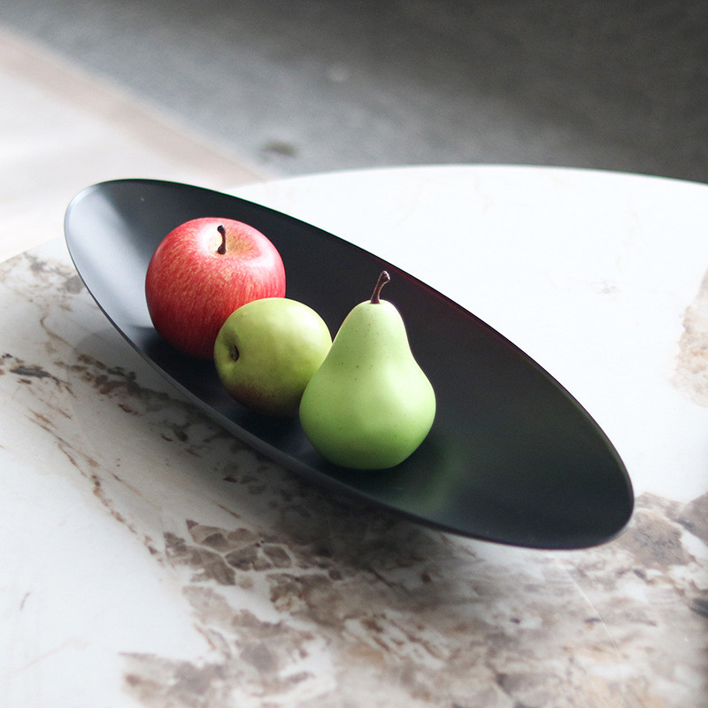 Long, narrow fruit plate ornament for hotel, restaurant, art home, model room, designer-style tabletop soft decoration