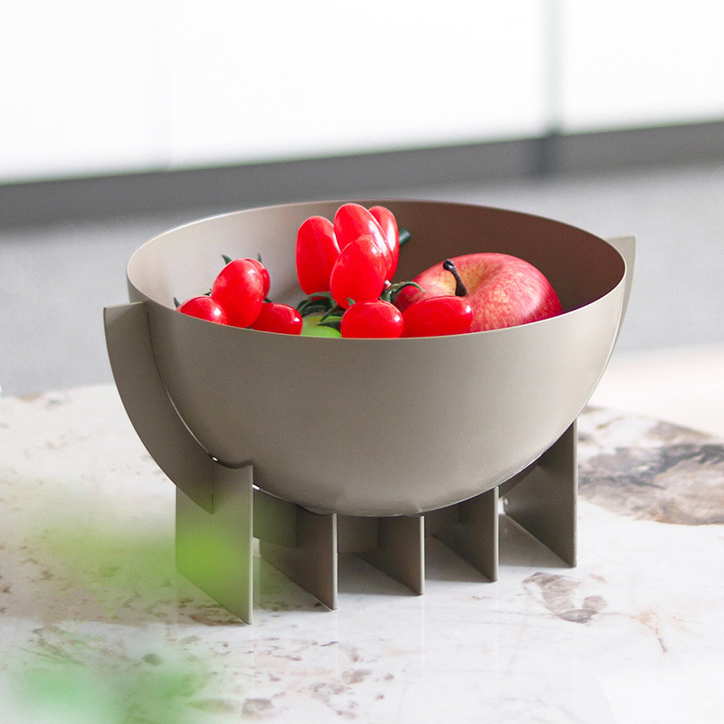 Minimalist Artistic Hollowed-Out Fruit Plate Snack Bowl Ornament Modern Home Decor for Model Homes, Showrooms, Kitchens,