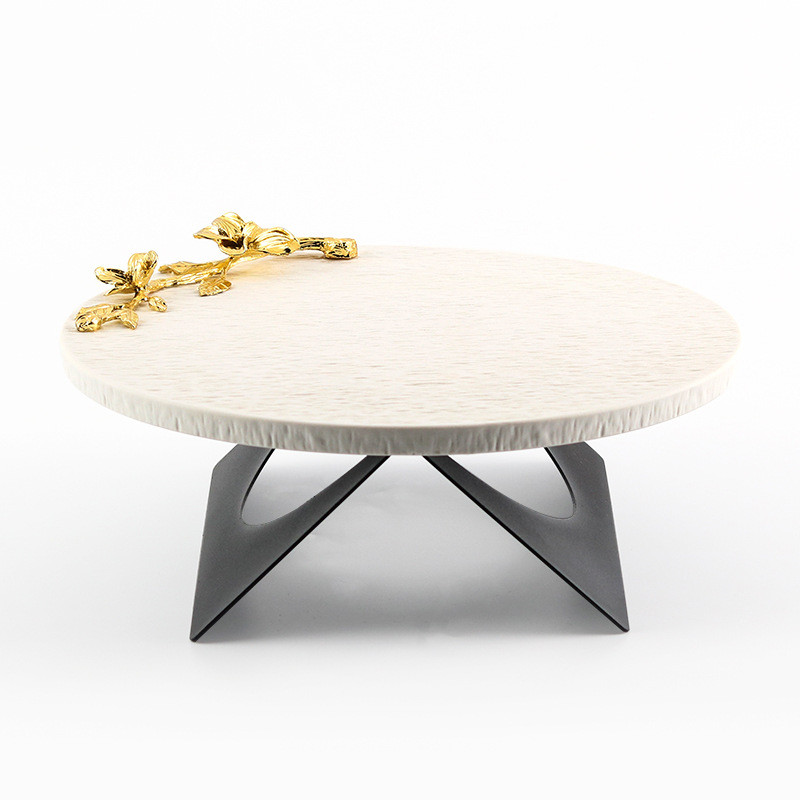 Minimalist round ceramic fruit tray ornament for model rooms, hotels, creative designer storage tray, home decoration it