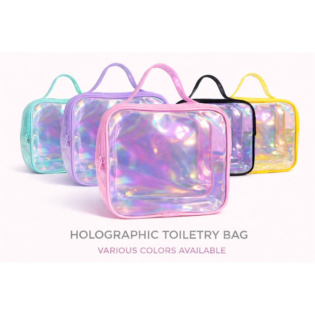 Porta Shampoo Holografica Necessaire Brinde Aniversário Organizador Mala Viagem/Natação Necessaire
