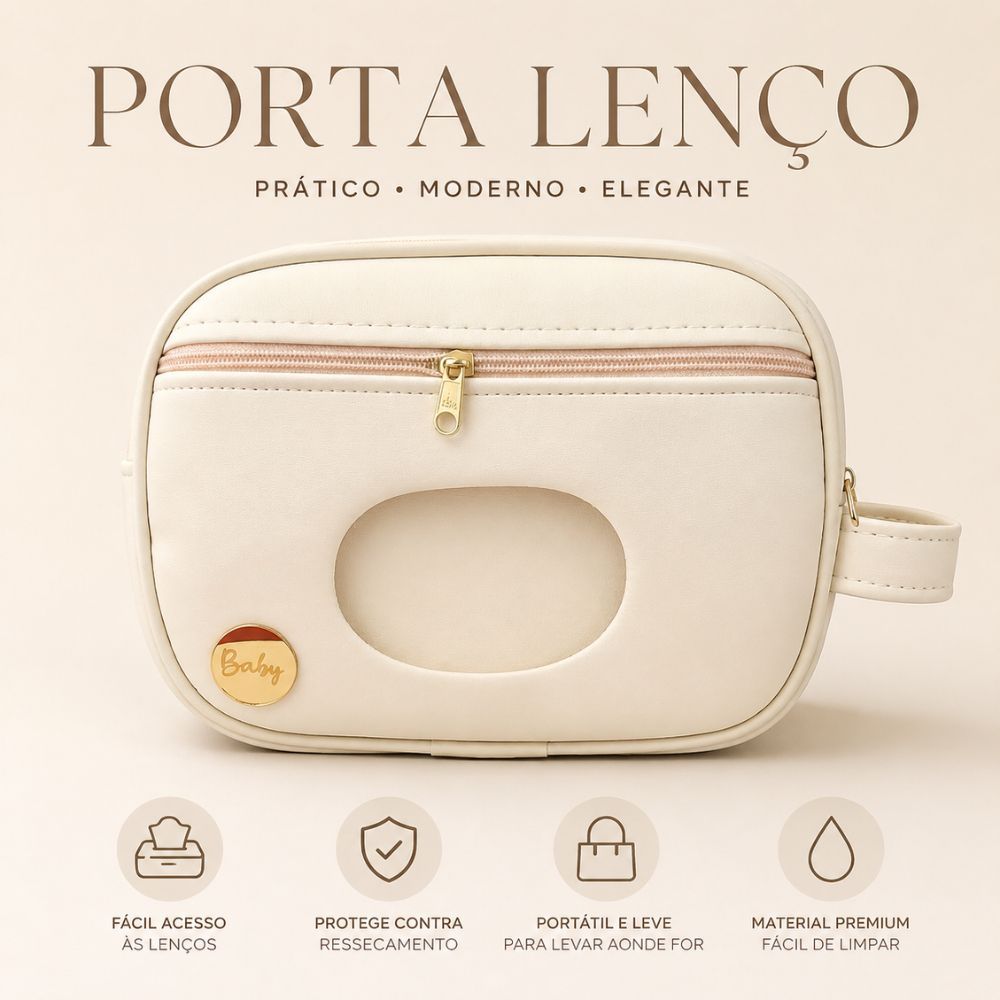 Porta lenços e necessaire pra fraldas e pomadas impermeável elegante