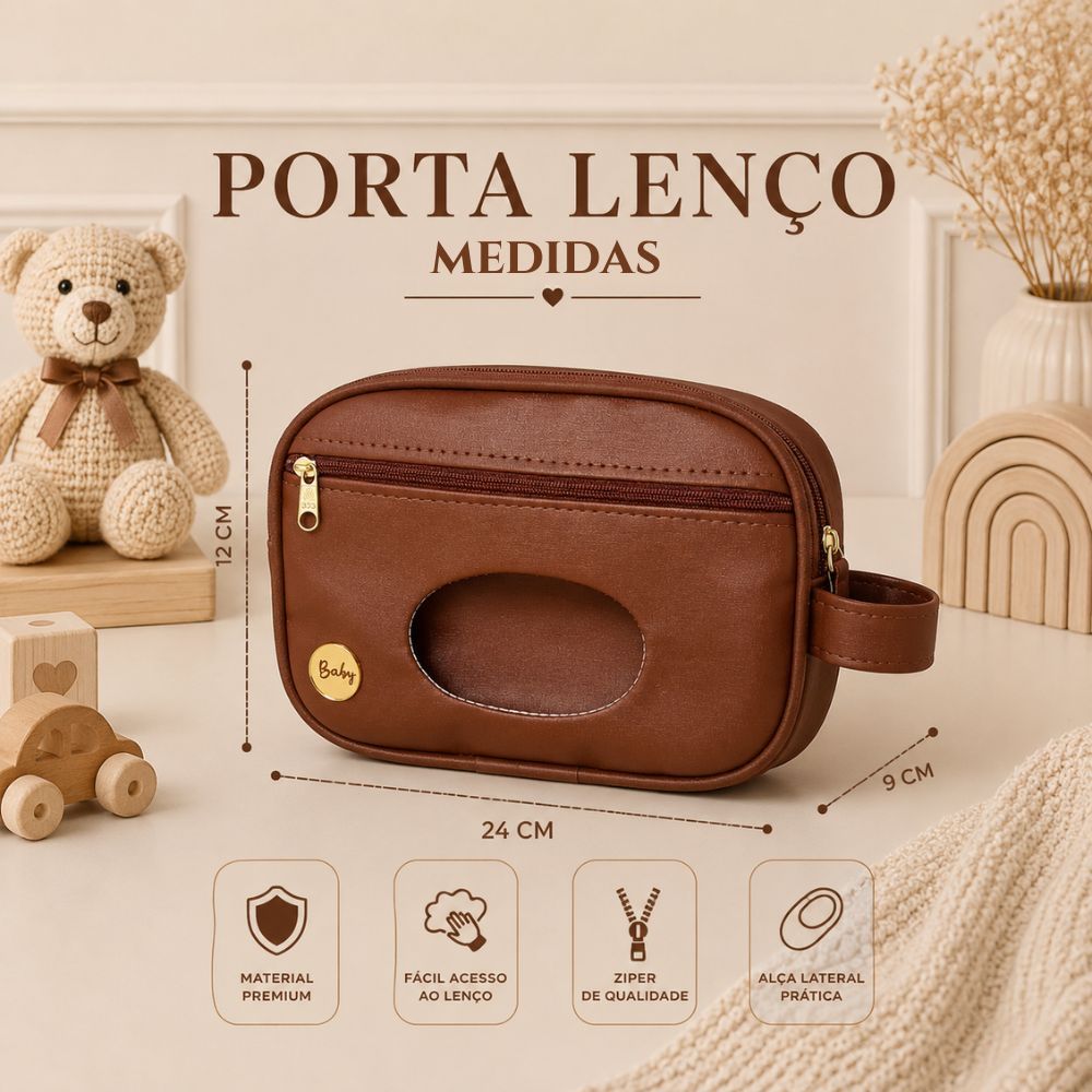 Porta lenço umedecidos e necessaire para itens de higiene do bebê