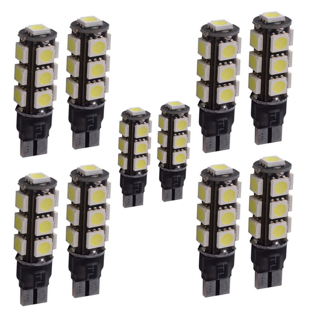 Kit 10 Lampadas T10 Strobo 2 Funçoes Lanterna Farol Ré Triciclo Caminhão Reboque 12V Atacado